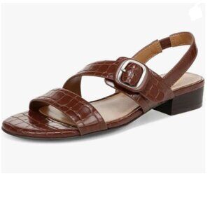 Wansseny Dark Brown Open Toe Adjustable Strap Buckle Sandals Low Heel Dress Shoe